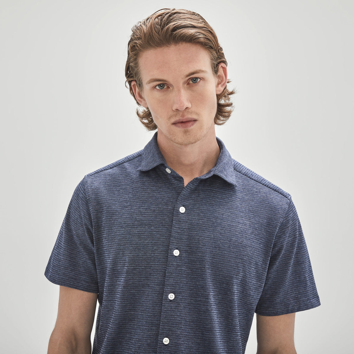Chemise manches courtes en Knit pour homme par Robert Barakett | RB31146/Fisk Bleu/Blue| Machemise.ca, vêtements mode pour hommes