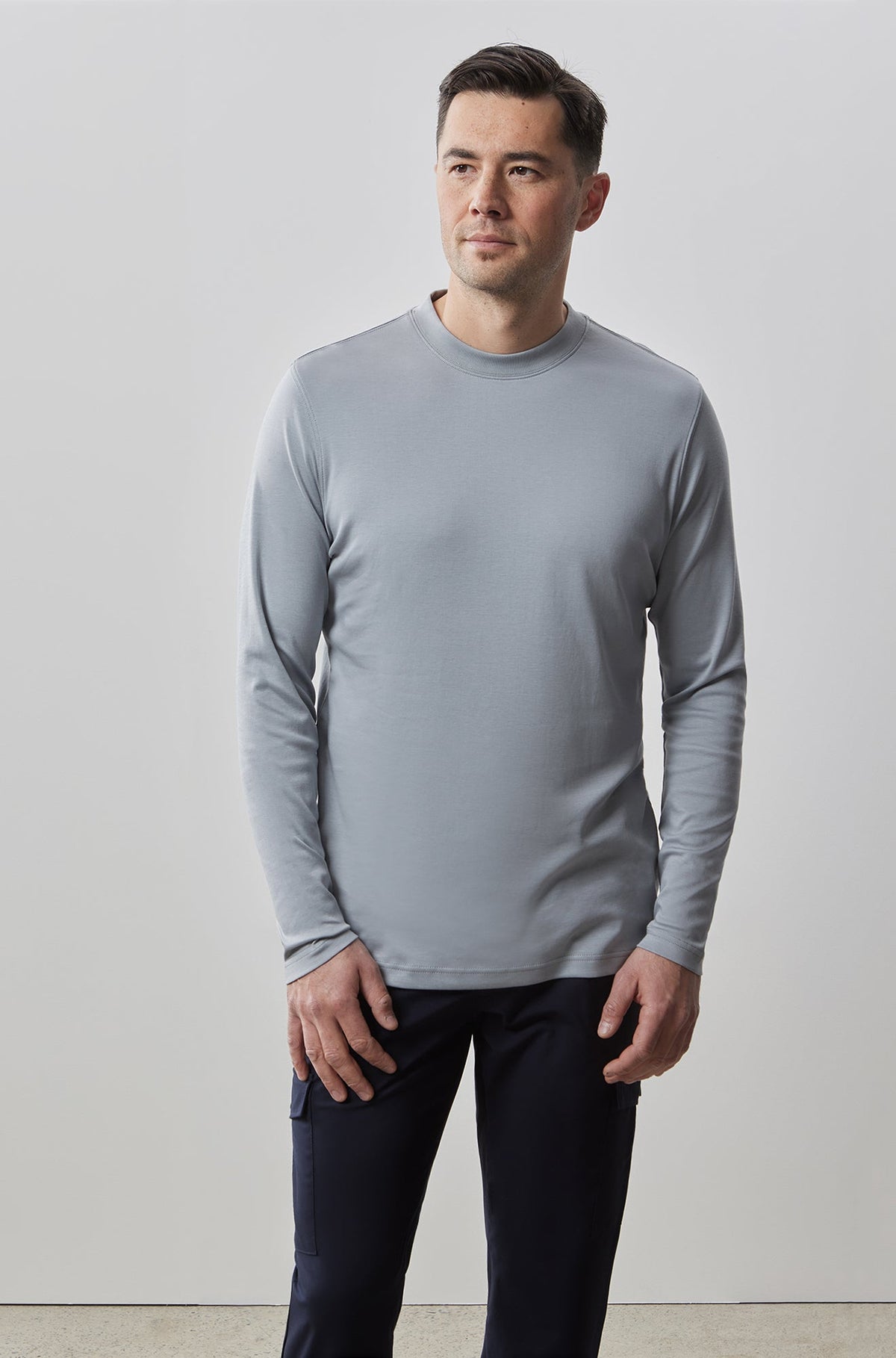 Chandail manches longues col rond pour homme par Robert Barakett | Georgia RB82247 Gris Monument | Machemise.ca, vêtements mode pour hommes