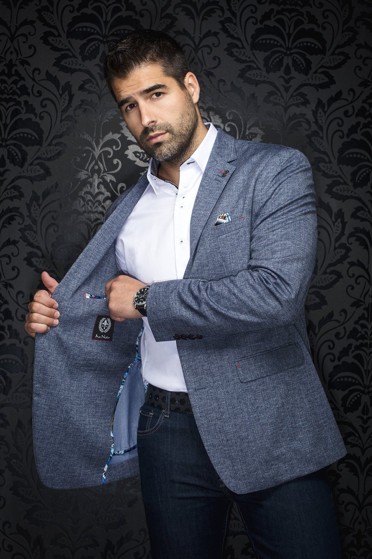 Veston pour homme par Au Noir | REYNOLDS Gris Moyen | Machemise.ca, inventaire complet de la marque Au Noir