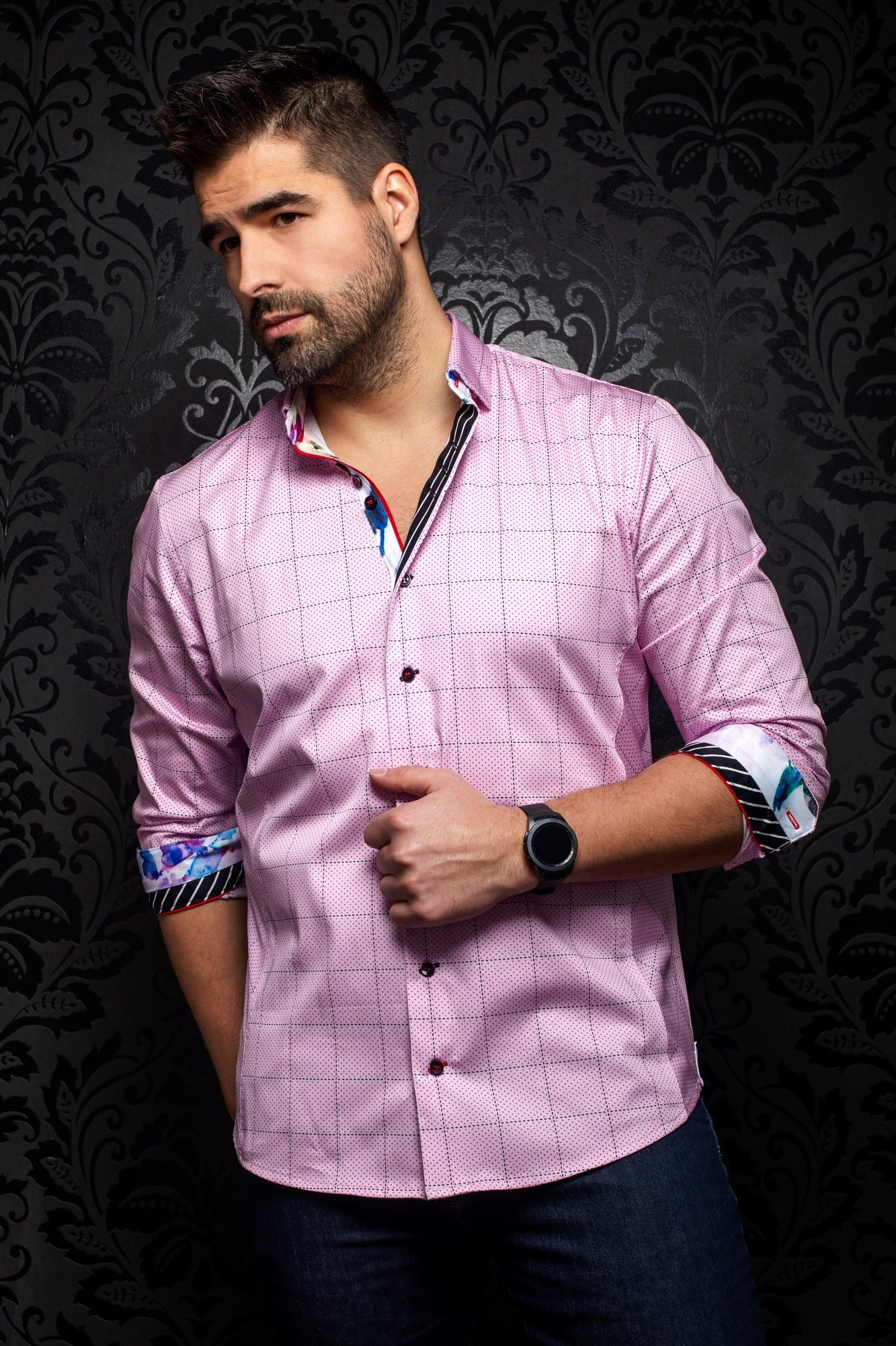 Chemise manches longues pour homme par Au Noir | ROVNO pink | Machemise.ca, inventaire complet de la marque Au Noir