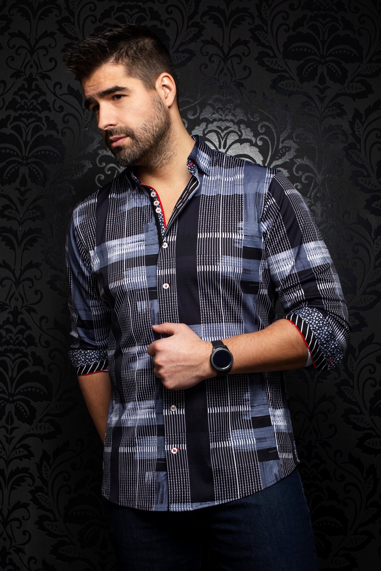 Chemise manches longues en Knit pour homme par Au Noir | RUBICON black | Machemise.ca, inventaire complet de la marque Au Noir