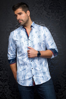 Chemise manches longues en Knit pour homme par Au Noir | RUBIO light blue | Machemise.ca, inventaire complet de la marque Au Noir