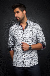 Chemise manches longues pour homme par Au Noir | SALVATORE Noir Blanc/white | Machemise.ca, inventaire complet de la marque Au Noir