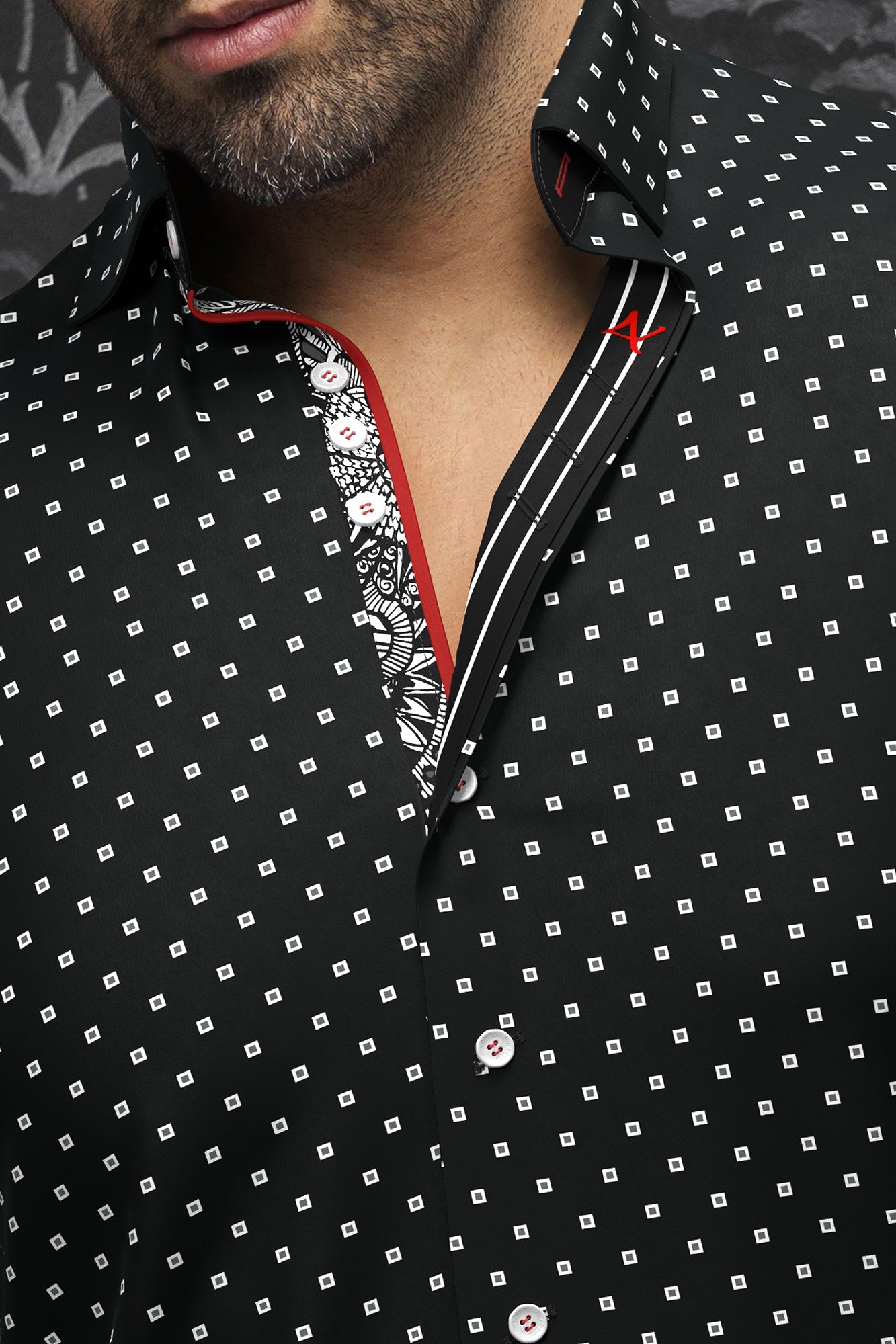 Chemise manches longues pour homme par Au Noir | SANTANA Noir Blanc | Machemise.ca, inventaire complet de la marque Au Noir