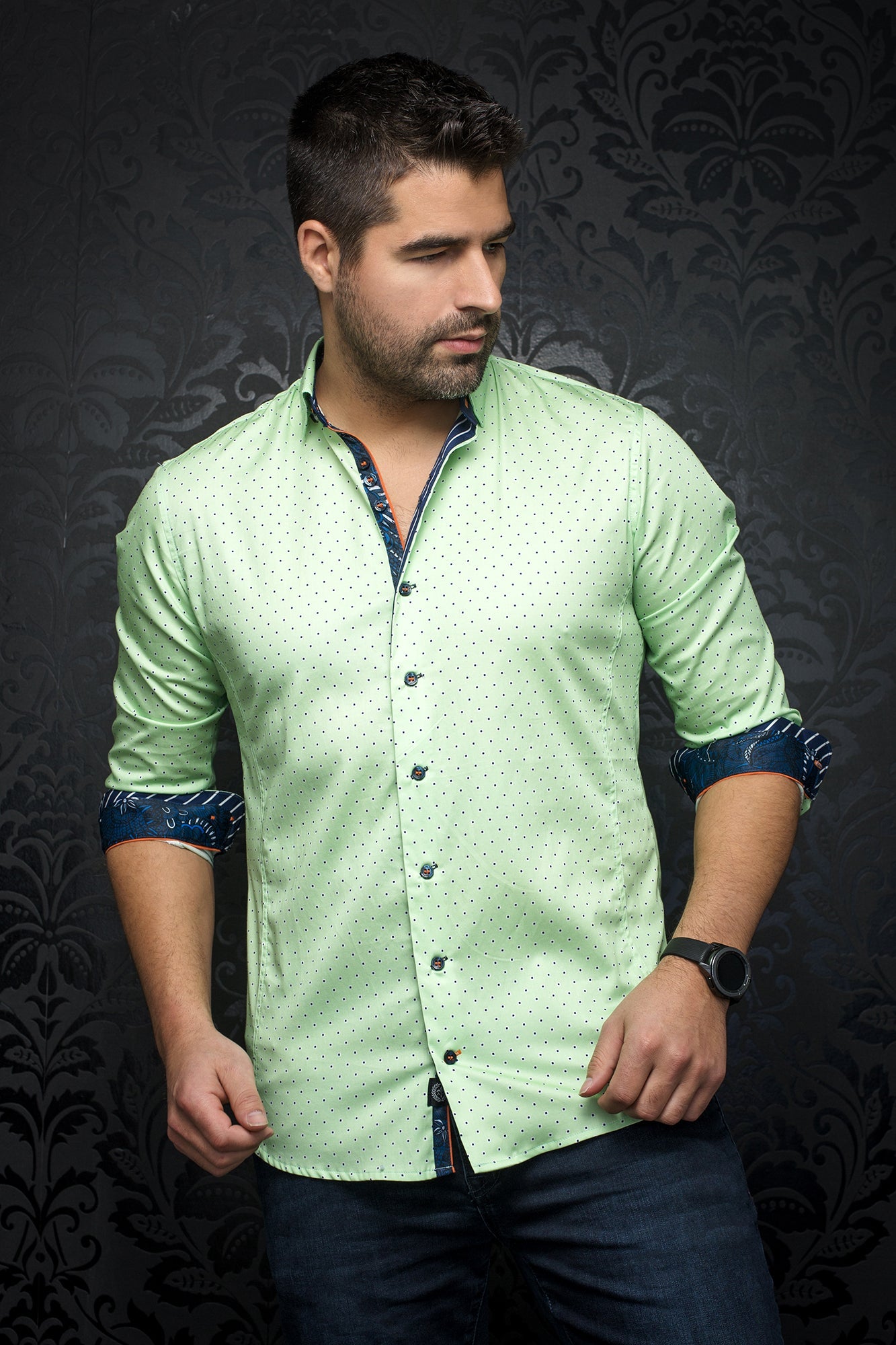 Chemise manches longues pour homme par Au Noir | SANTANA green | Machemise.ca, inventaire complet de la marque Au Noir