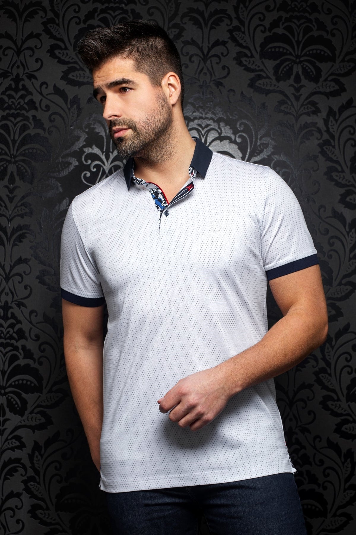 Polo pour homme par Au Noir | SAN MARCOS white royal | Machemise.ca, inventaire complet de la marque Au Noir