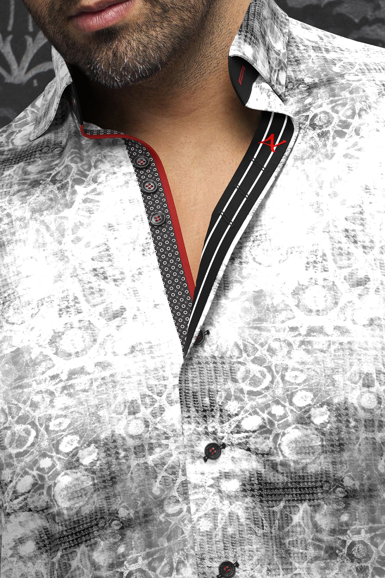 Chemise manches longues pour homme par Au Noir | SHIBORI Blanc | Machemise.ca, inventaire complet de la marque Au Noir