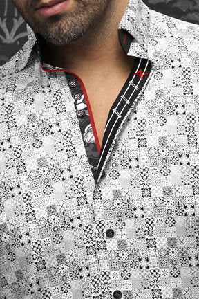 Chemise manches longues pour homme par Au Noir | SOLLOZZO Blanc Noir | Machemise.ca, inventaire complet de la marque Au Noir