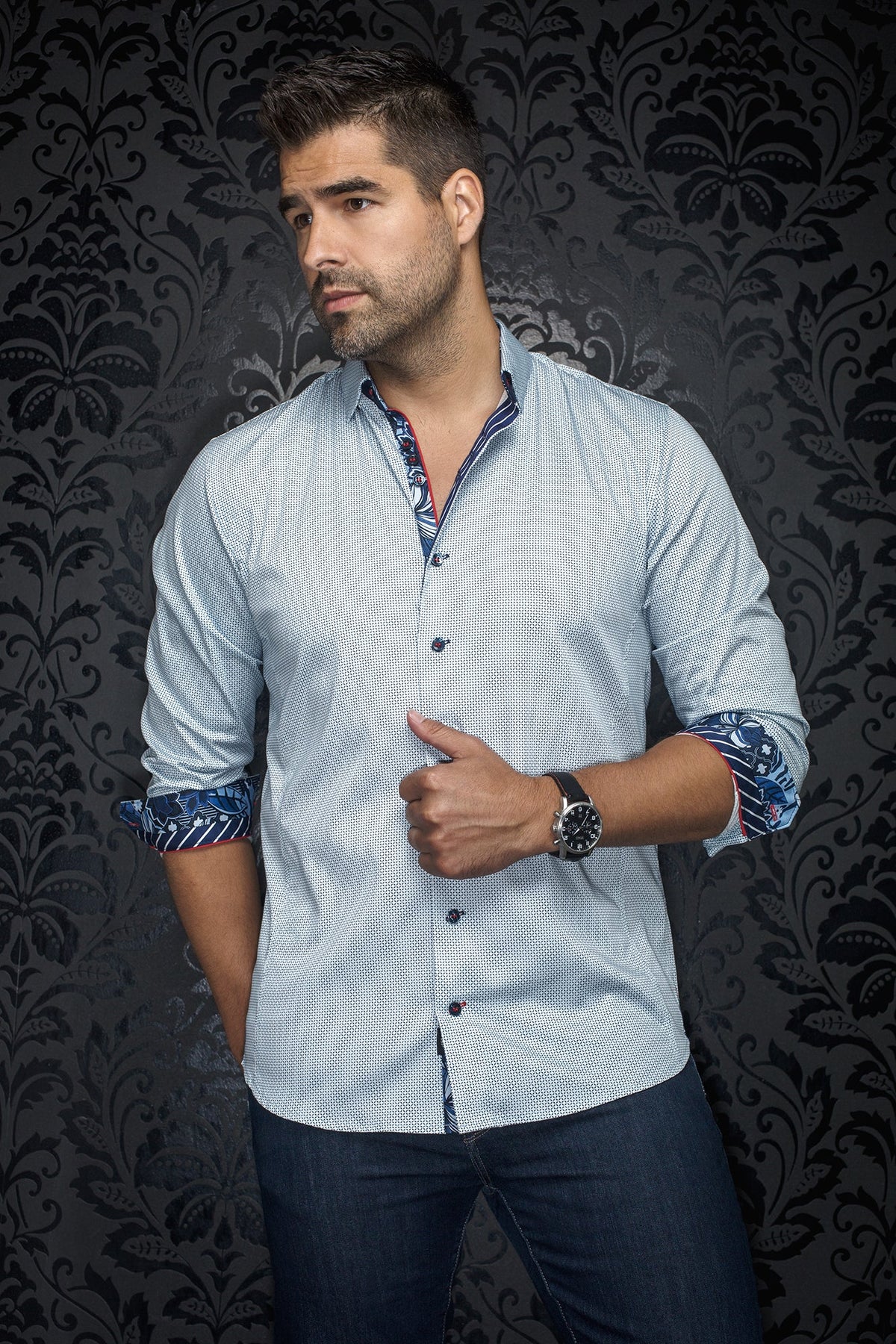Chemise manches longues pour homme par Au Noir | SOSA Bleu Clair | Machemise.ca, inventaire complet de la marque Au Noir