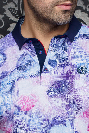 Polo pour homme par Au Noir | STRATOS Violet Multi | Machemise.ca, inventaire complet de la marque Au Noir