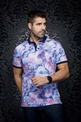 Polo pour homme par Au Noir | STRATOS Violet Multi | Machemise.ca, inventaire complet de la marque Au Noir