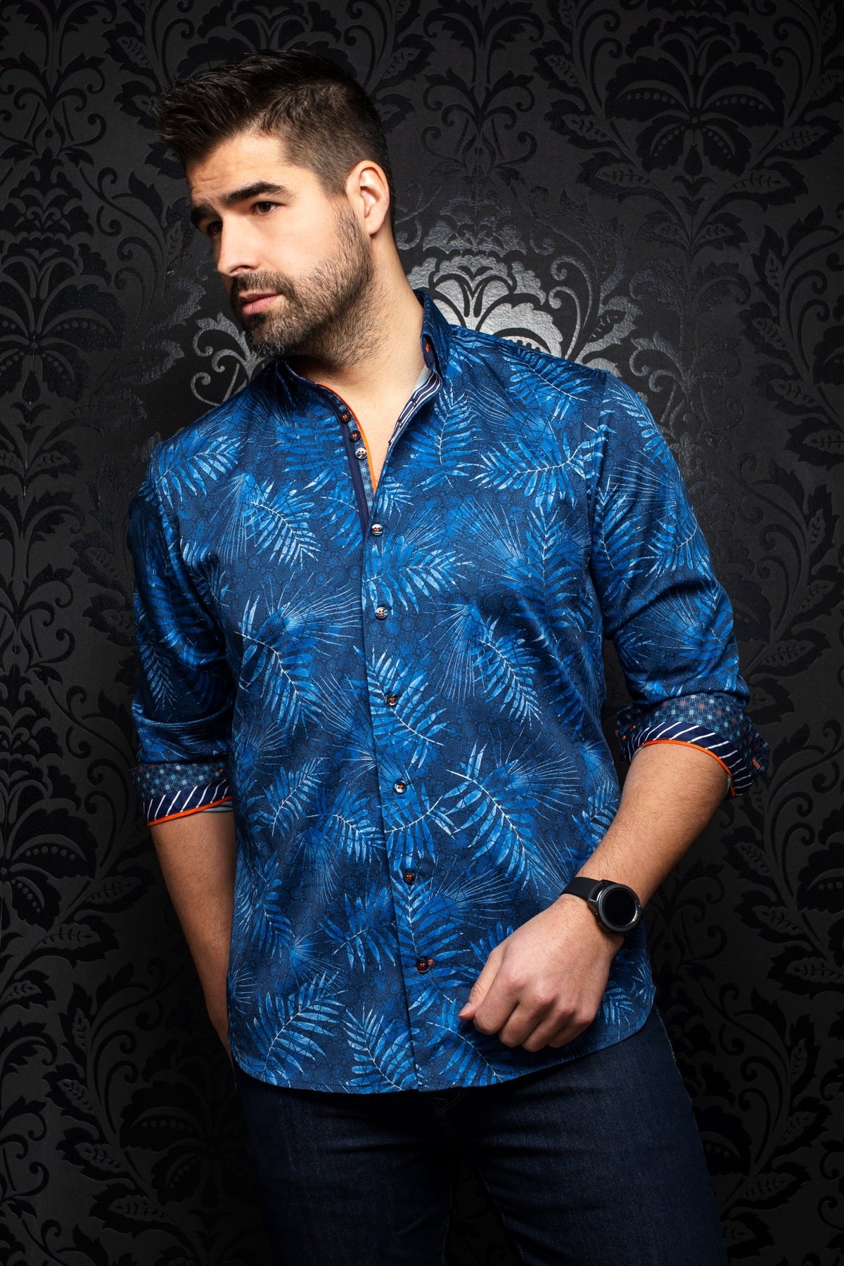 Chemise manches longues pour homme par Au Noir | SUMMERSET navy | Machemise.ca, inventaire complet de la marque Au Noir