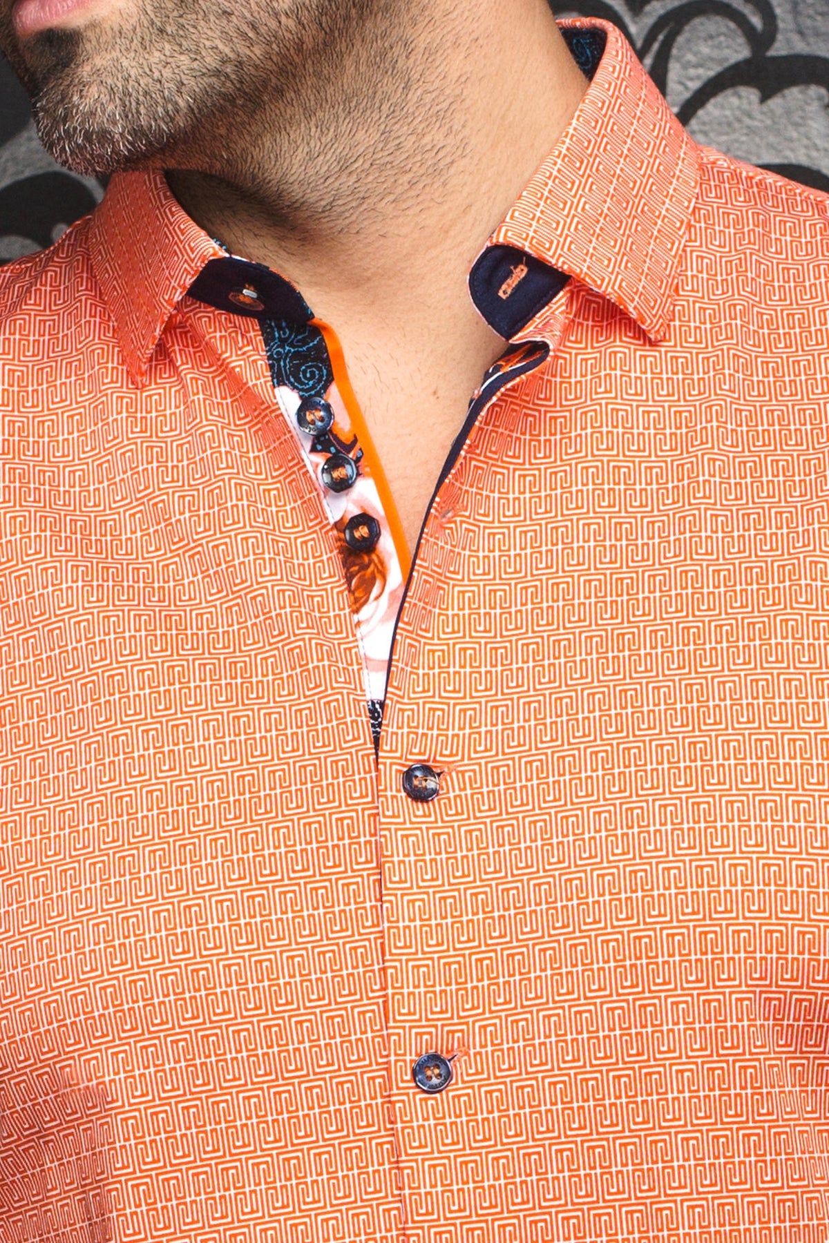 Chemise manches longues en Knit pour homme par Au Noir | ZIONI Orange | Machemise.ca, inventaire complet de la marque Au Noir
